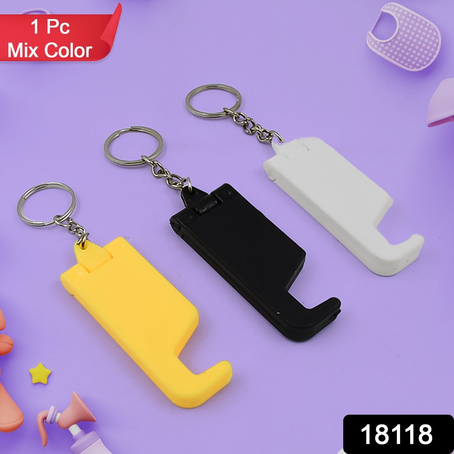 2 in 1 Plastic Keychain with Mobile Stand 2 in 1 Plastic Keychain with Mobile Stand